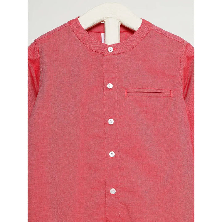 The Baby Trunk Unisex Coral Band Collar Shirt | 0 to 24 Months