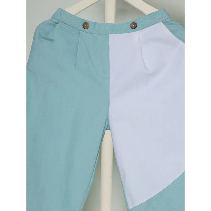 The Baby Trunk Unisex Comfy Patch Pants - Sea Blue and White