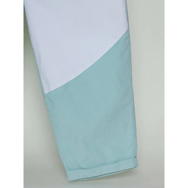 The Baby Trunk Unisex Comfy Patch Pants - Sea Blue and White