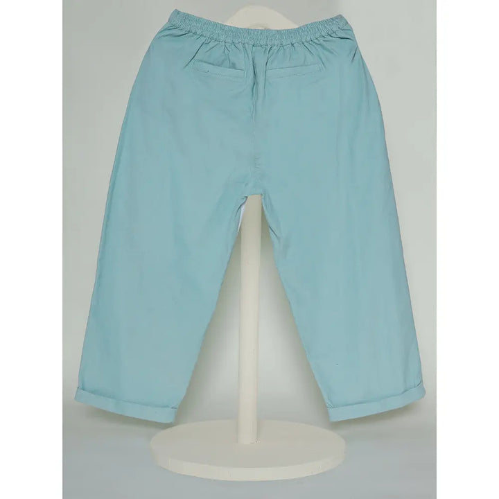 The Baby Trunk Unisex Comfy Patch Pants - Sea Blue and White