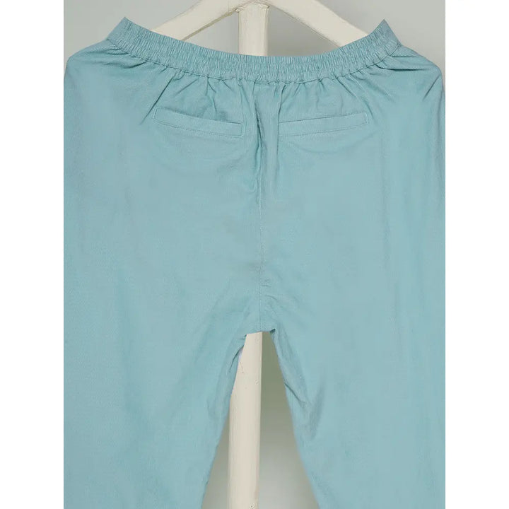 The Baby Trunk Unisex Comfy Patch Pants - Sea Blue and White