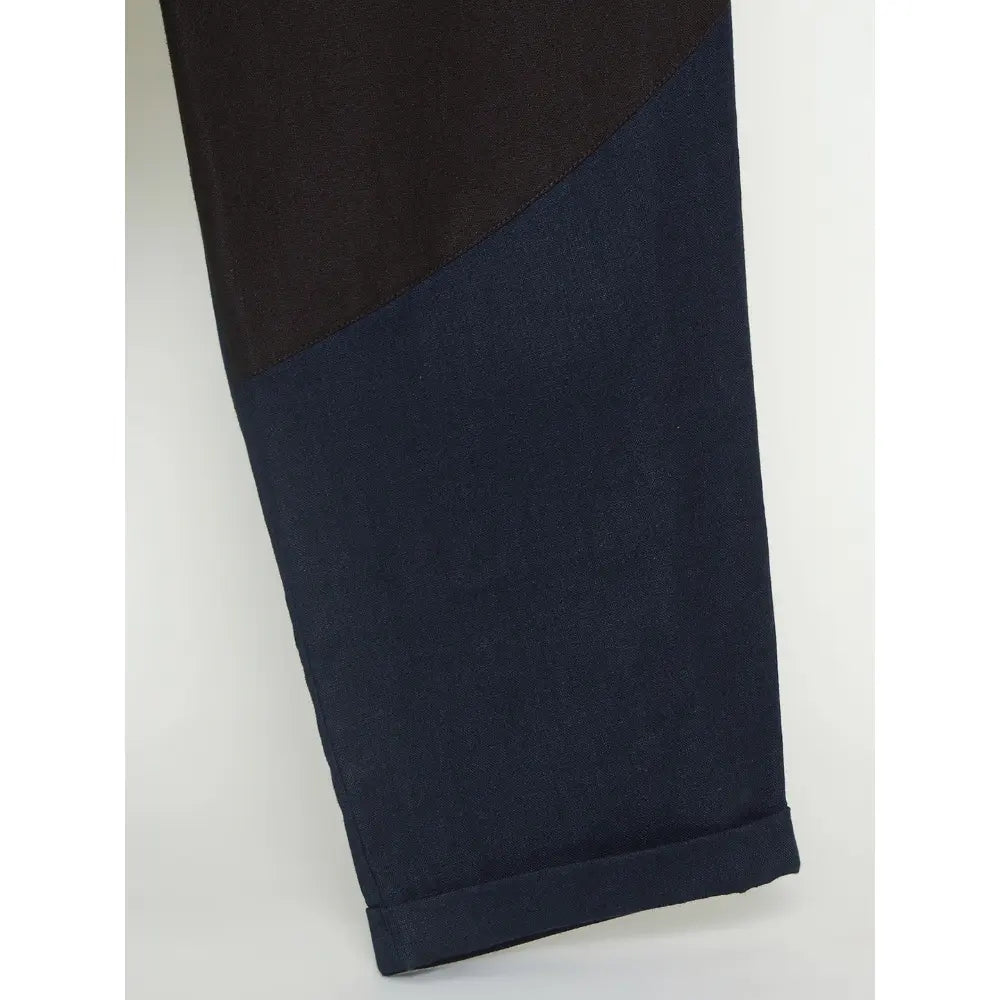 The Baby Trunk Unisex Comfy Patch Pants - Navy and Coffee