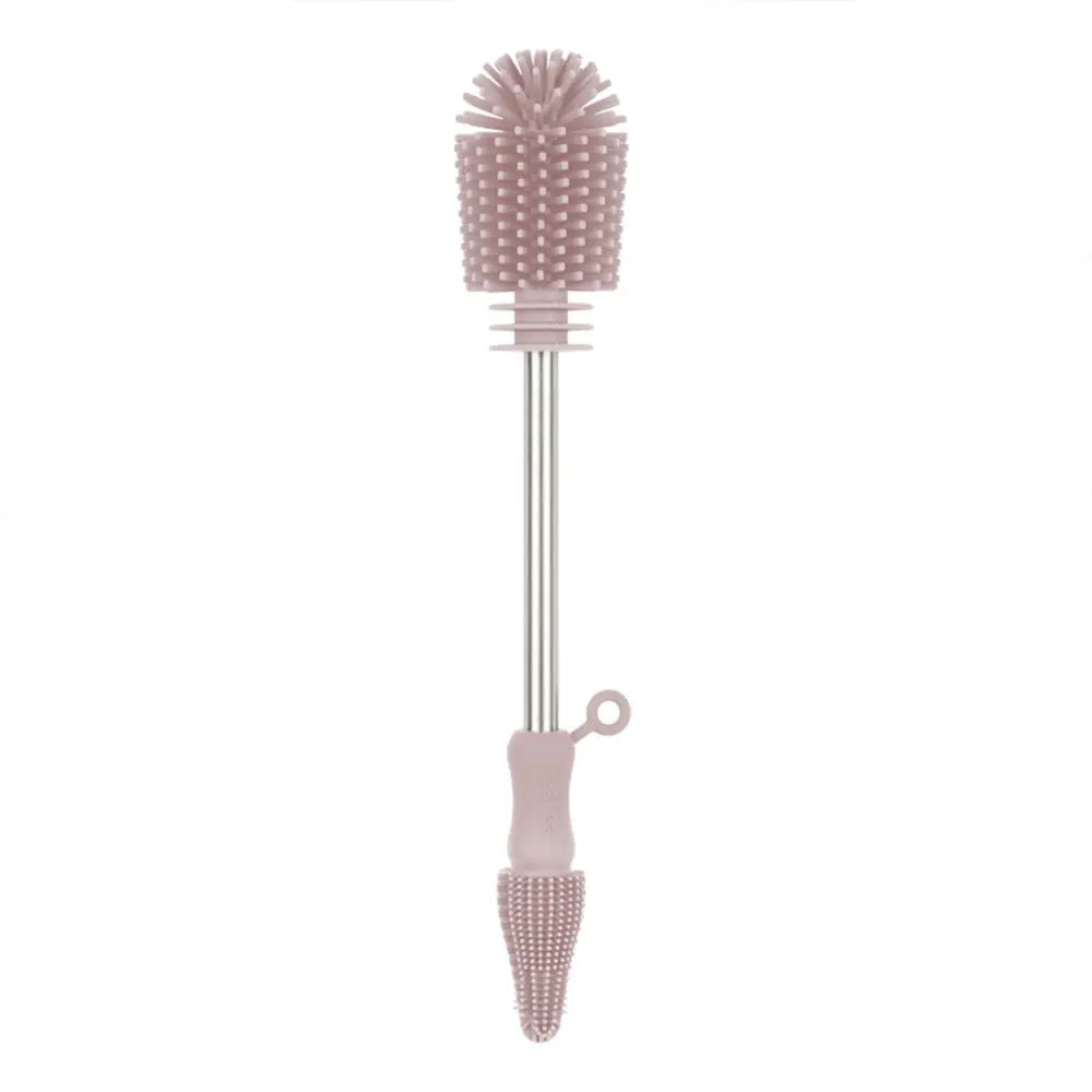 Haakaa Double-Ended Silicone Brush – Dual-Sided Cleaning for Bottles &amp; Teats – Blush