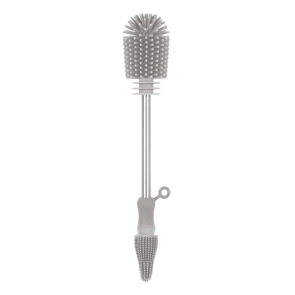 Haakaa Double-Ended Silicone Brush – Dual-Sided Cleaning for Bottles &amp; Teats – Suva Grey