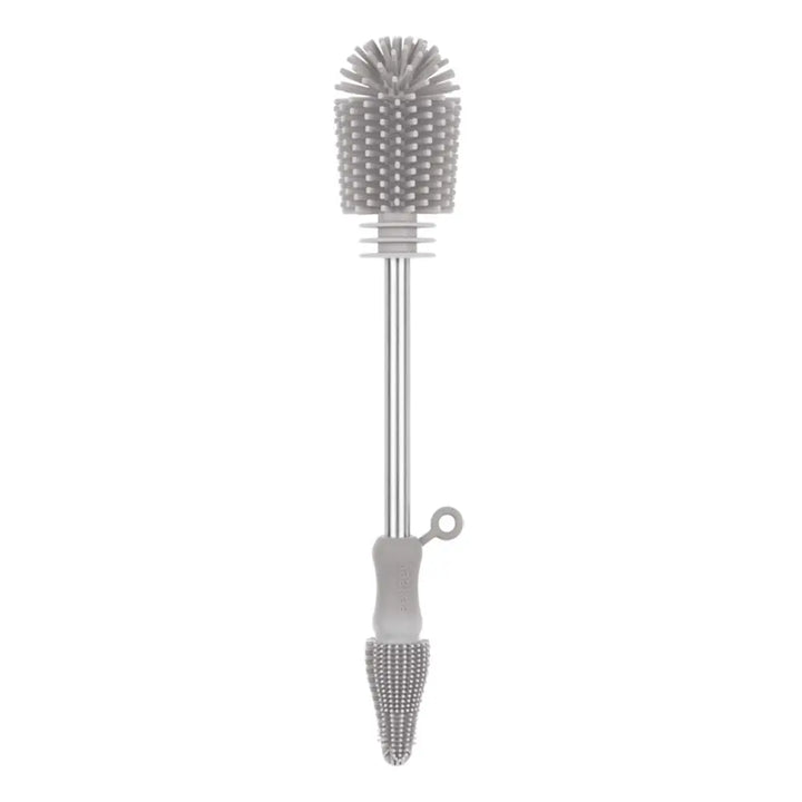 Haakaa Double-Ended Silicone Brush – Dual-Sided Cleaning for Bottles &amp; Teats – Suva Grey