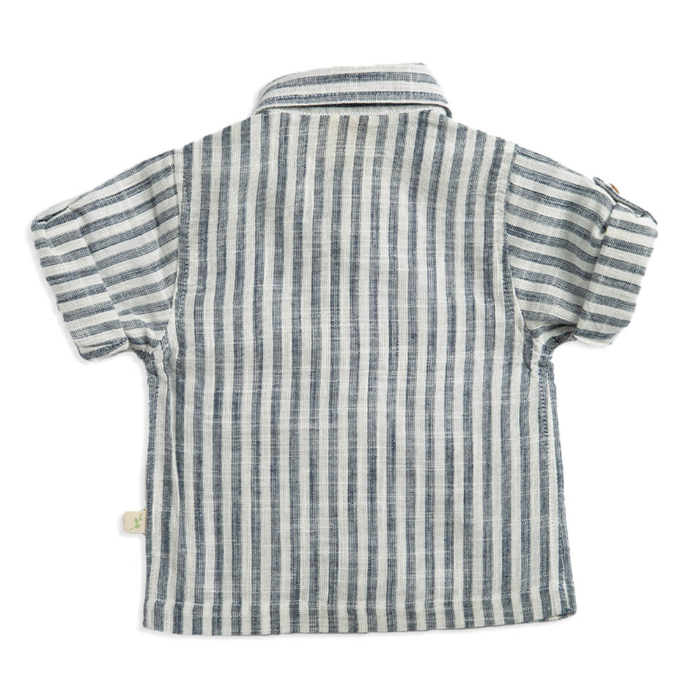 Tiny Twig Woven Shirt - Navy Stripes