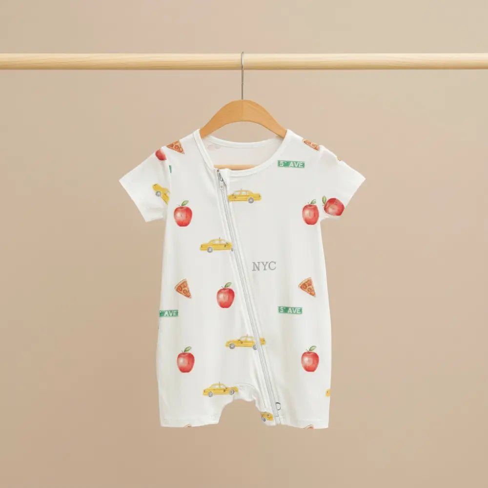 Bubz Bamboo Baby Romper - Soft Breathable Two-Way Zip - New York