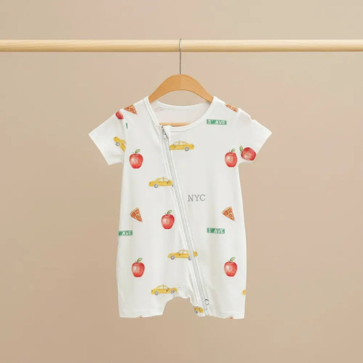 Bubz Bamboo Baby Romper - Soft Breathable Two-Way Zip - New York