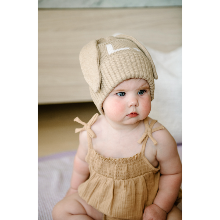 NamelyCo Bunny Beanie - Light Camel