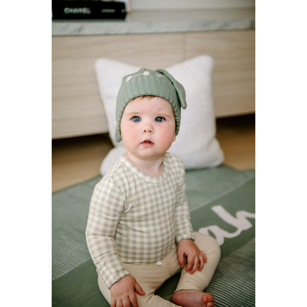NamelyCo Bunny Beanie -Lily Pad