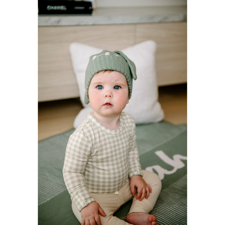 NamelyCo Bunny Beanie -Lily Pad