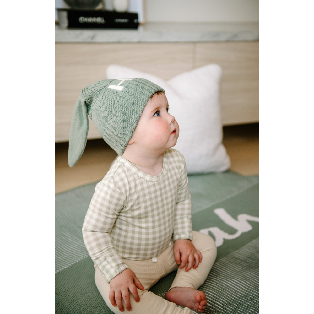 NamelyCo Bunny Beanie -Lily Pad