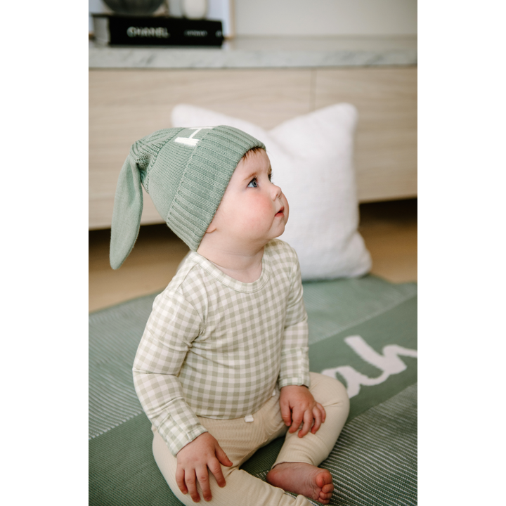 NamelyCo Bunny Beanie -Lily Pad