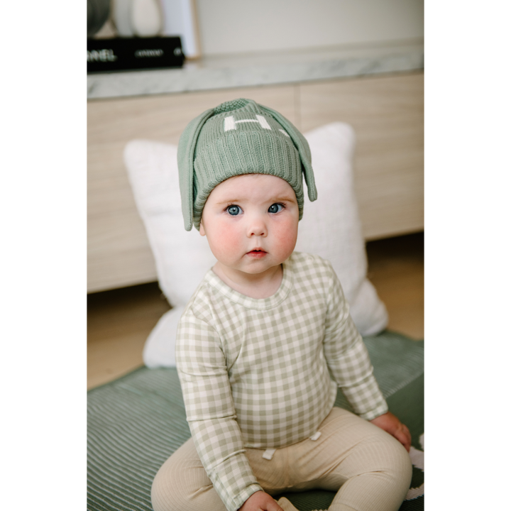 NamelyCo Bunny Beanie -Lily Pad
