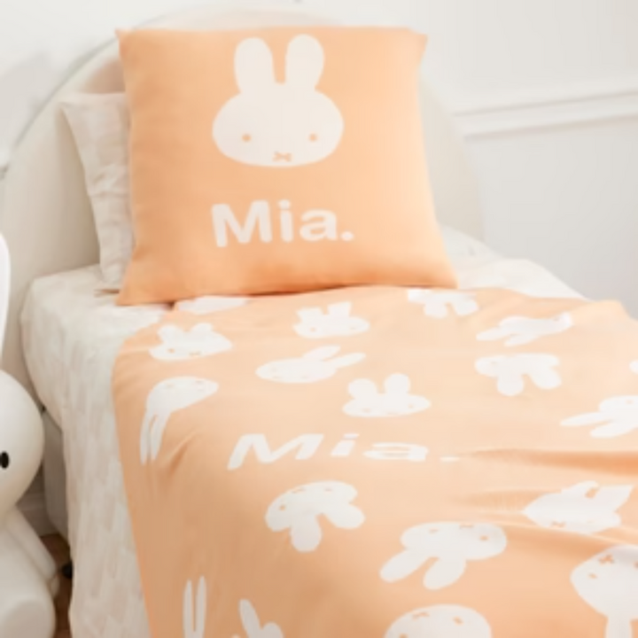 NamelyCo Miffy Name Blanket - Peach Fuzz