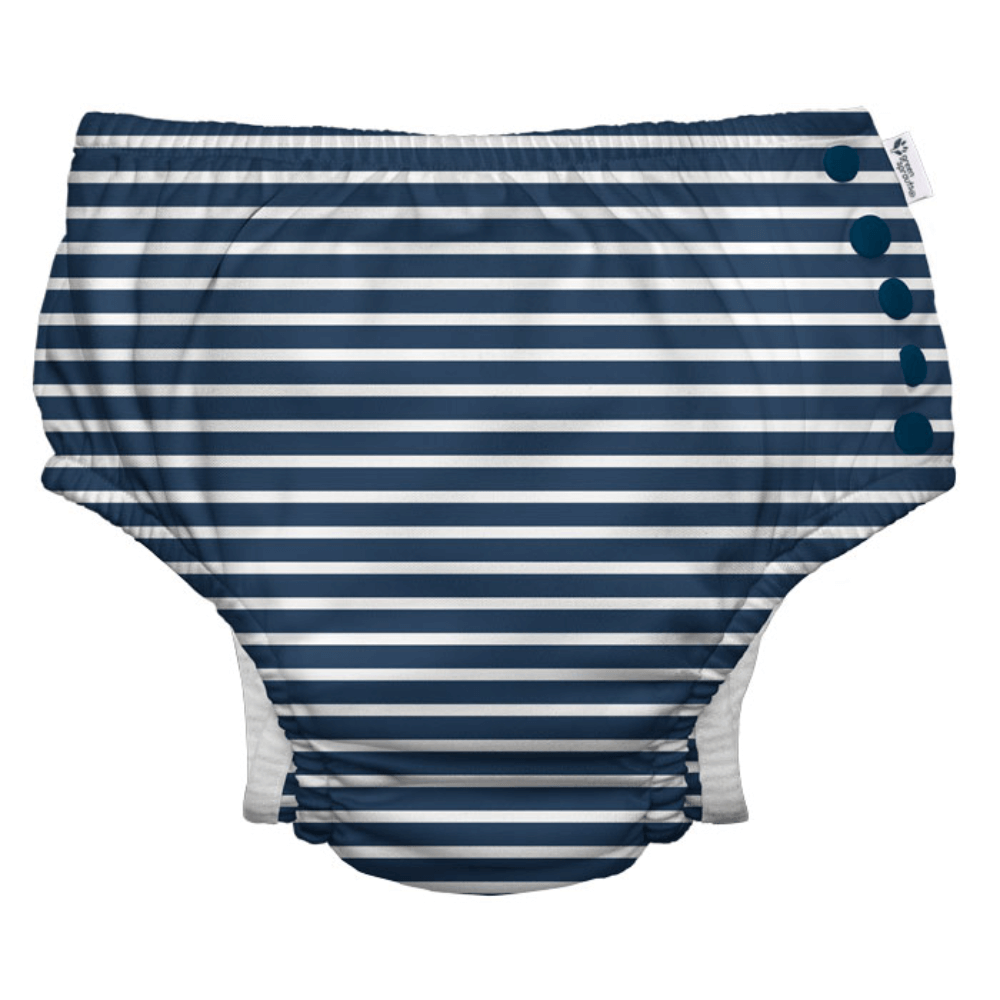 Green Sprouts Reusable Stripe Swim Diaper with Snaps - Navy Pinstripe (3 months - 3 years)