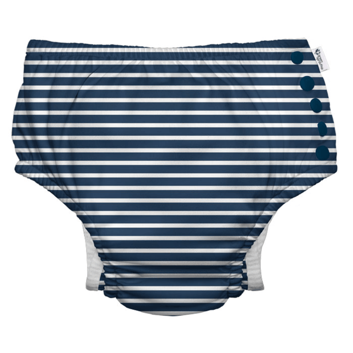 Green Sprouts Reusable Stripe Swim Diaper with Snaps - Navy Pinstripe (3 months - 3 years)