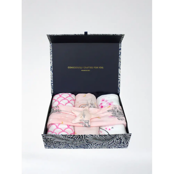 Malabar Baby Swaddle Wrap Blanket Set for Newborn Baby, Baby Shower Gift Set - Fairy Tale