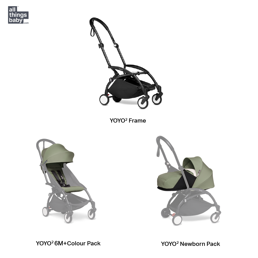 YOYO² Complete Stroller With Newborn Pack- Black Frame