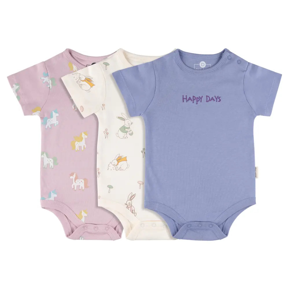Dulaar Cotton T-shirt Onesie - Wonderland - Set of 3
