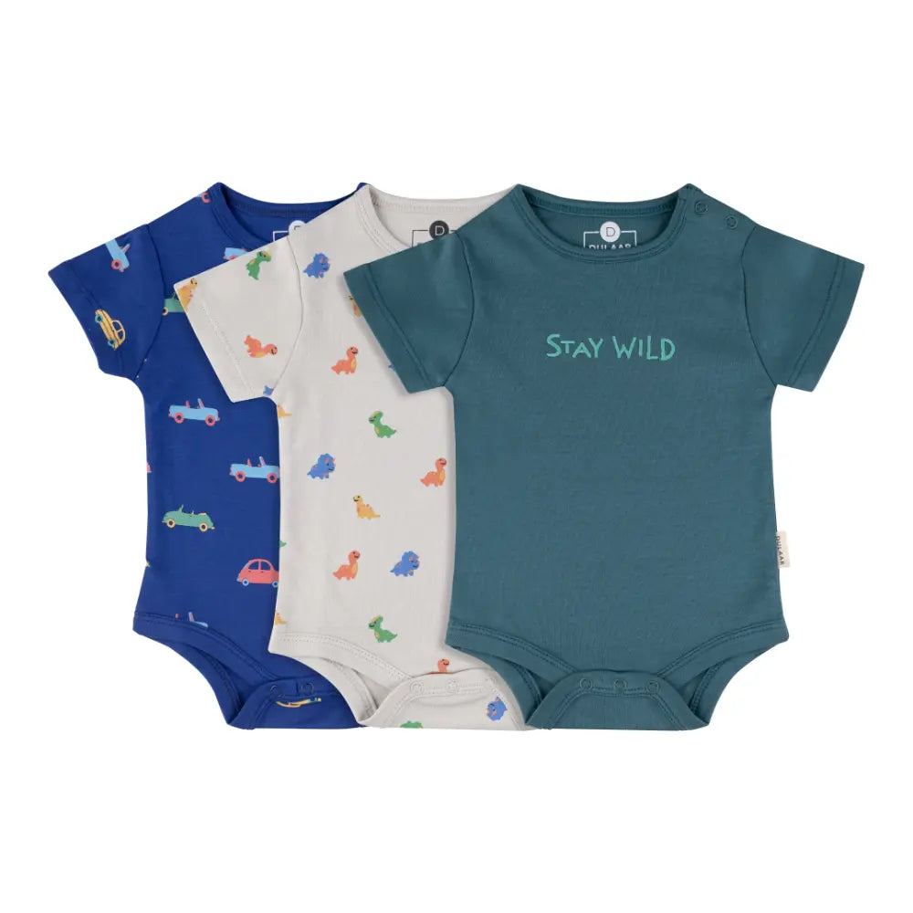 Dulaar Cotton T-shirt Onesie - Wildride - Set of 3