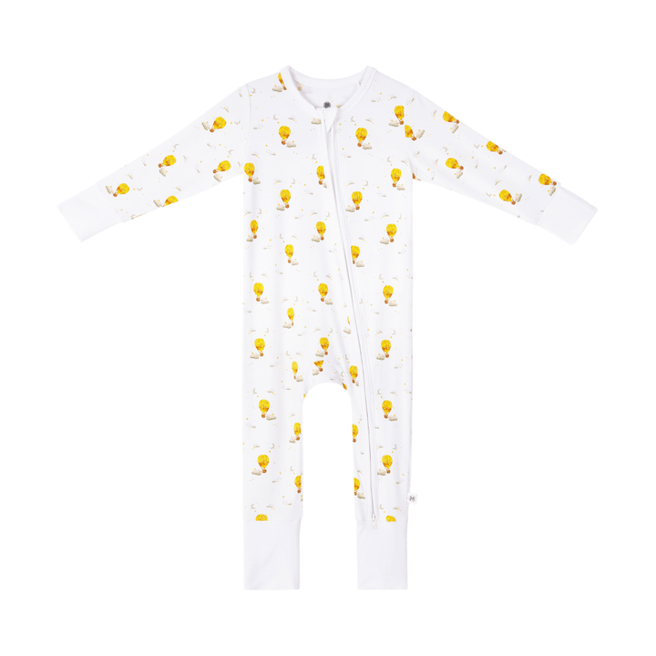 Malabar Baby Onezip Bamboo Romper, Hot Air Balloon