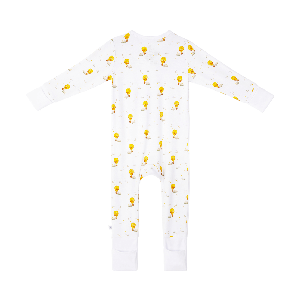 Malabar Baby Onezip Bamboo Romper, Hot Air Balloon