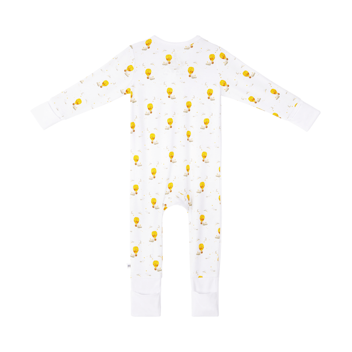 Malabar Baby Onezip Bamboo Romper, Hot Air Balloon
