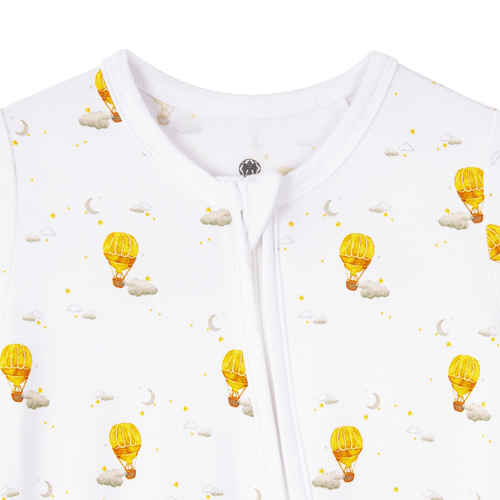 Malabar Baby Onezip Bamboo Romper, Hot Air Balloon