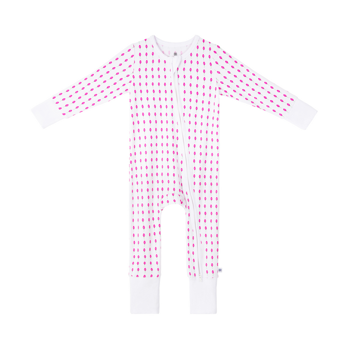 Malabar Baby Onezip Bamboo Romper, Lotus Bud