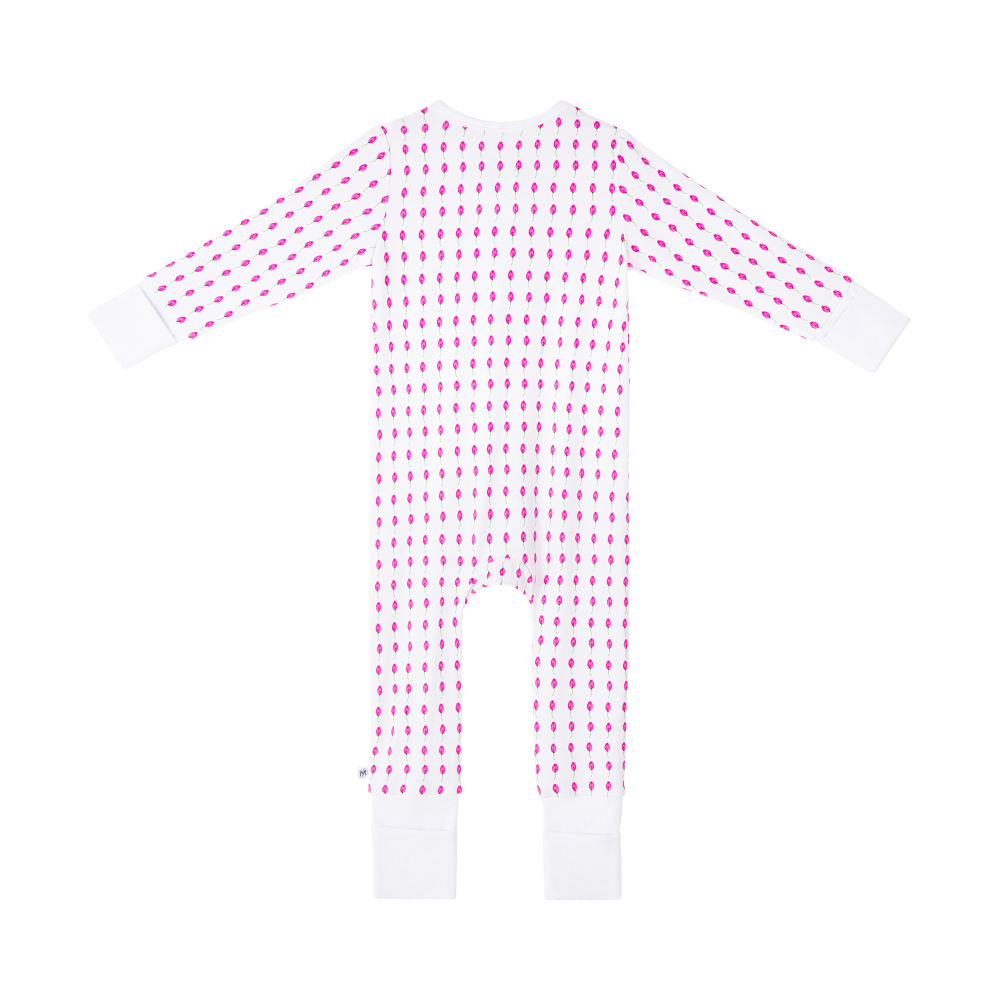 Malabar Baby Onezip Bamboo Romper, Lotus Bud