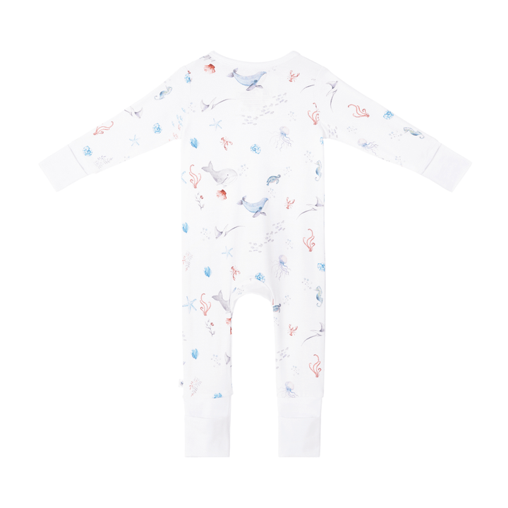 Malabar Baby Onezip Bamboo Romper, Under The Sea