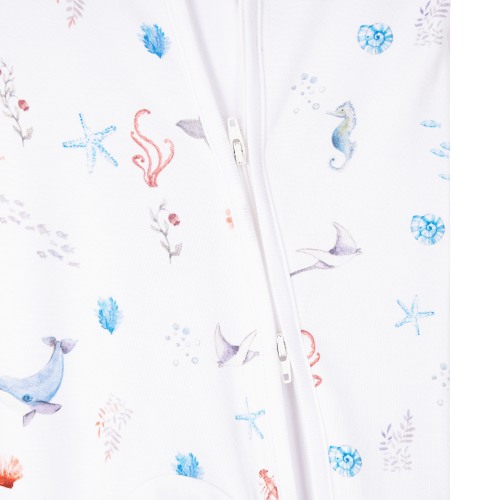 Malabar Baby Onezip Bamboo Romper, Under The Sea
