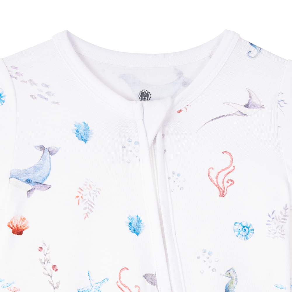 Malabar Baby Onezip Bamboo Romper, Under The Sea