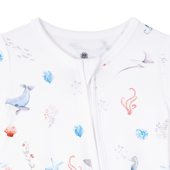 Malabar Baby Onezip Bamboo Romper, Under The Sea