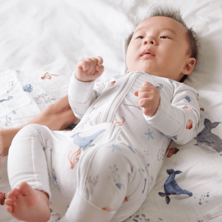 Malabar Baby Onezip Bamboo Romper, Under The Sea
