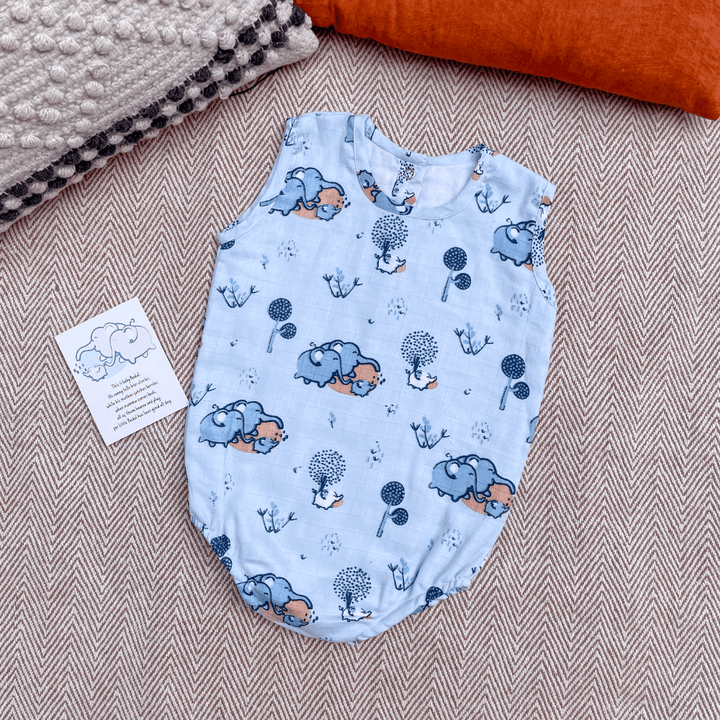 Bhaakur Elephant Clan Muslin Onesie