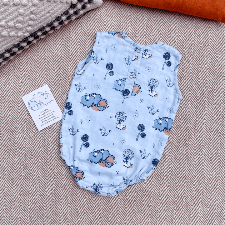 Bhaakur Elephant Clan Muslin Onesie