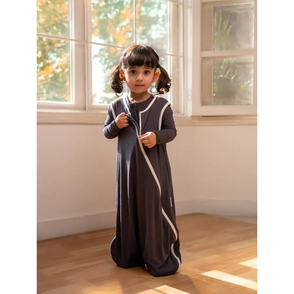 Qoalaby Liljeholmen Bamboo Sleep Bundle (Sleepsuit + Sleepsack) - Slate Gray