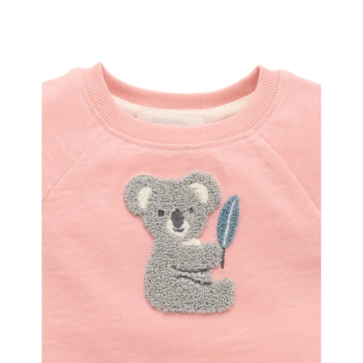 Purebaby Soft Pink Frilly Long Sleeve Swimsuit For Girls - Gingham