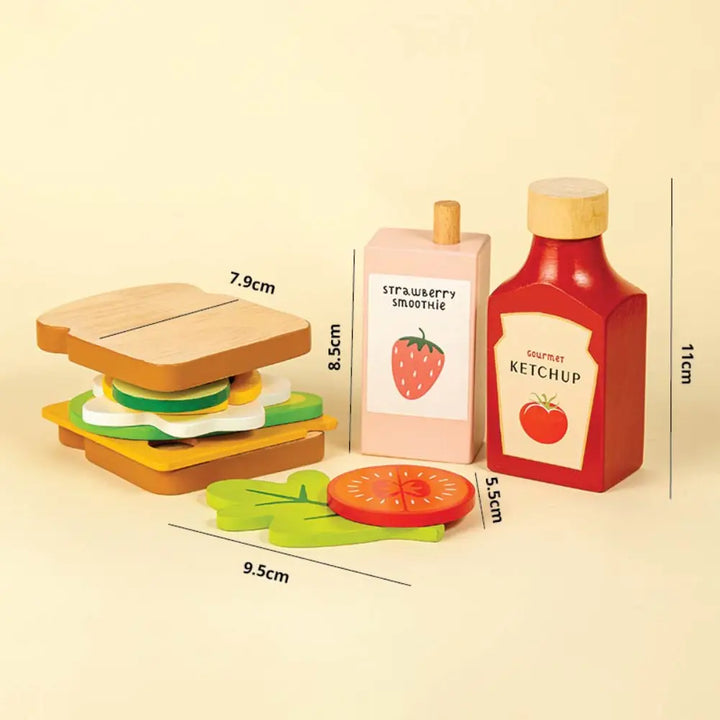 Playbox Toasty House Wooden Play Food - 13 Pcs