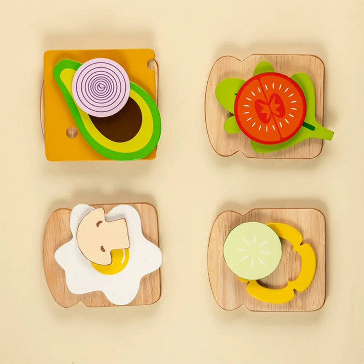 Playbox Toasty House Wooden Play Food - 13 Pcs