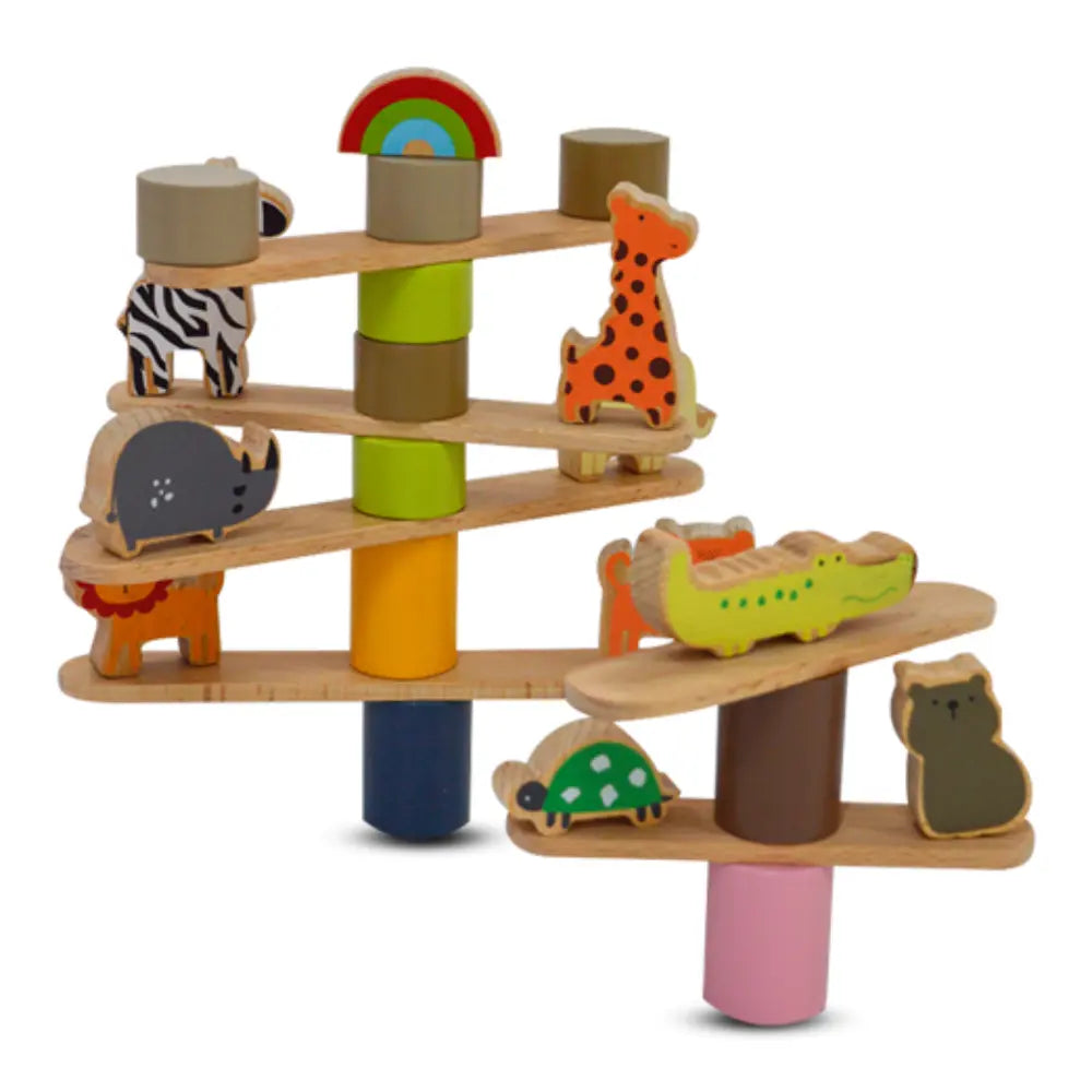 Playbox Wooden Zoo Tower Balancing Activity Toy