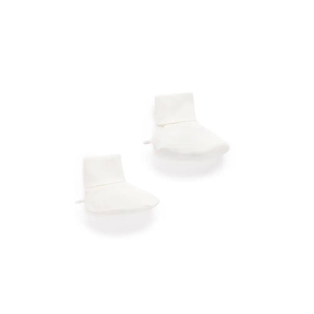 Purebaby Unisex Organic Cotton Baby Booties - Vanilla