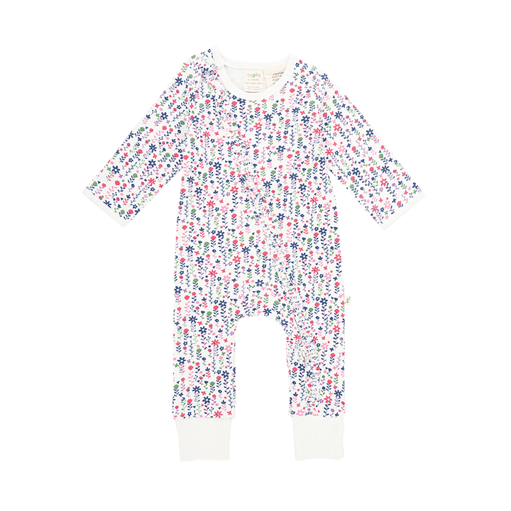 Tiny Twig Long Sleeve Frill Zipsuit - Pretty Florals