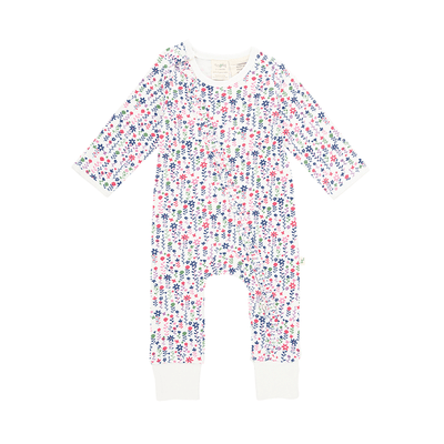 Tiny Twig Long Sleeve Frill Zipsuit - Pretty Florals