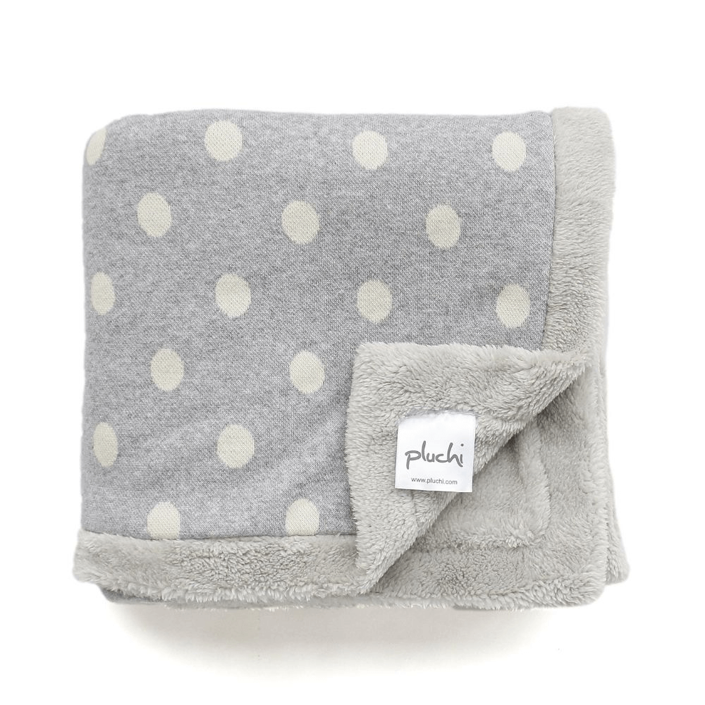 Pluchi Cotton Knitted Blanket With Faux Fur Back