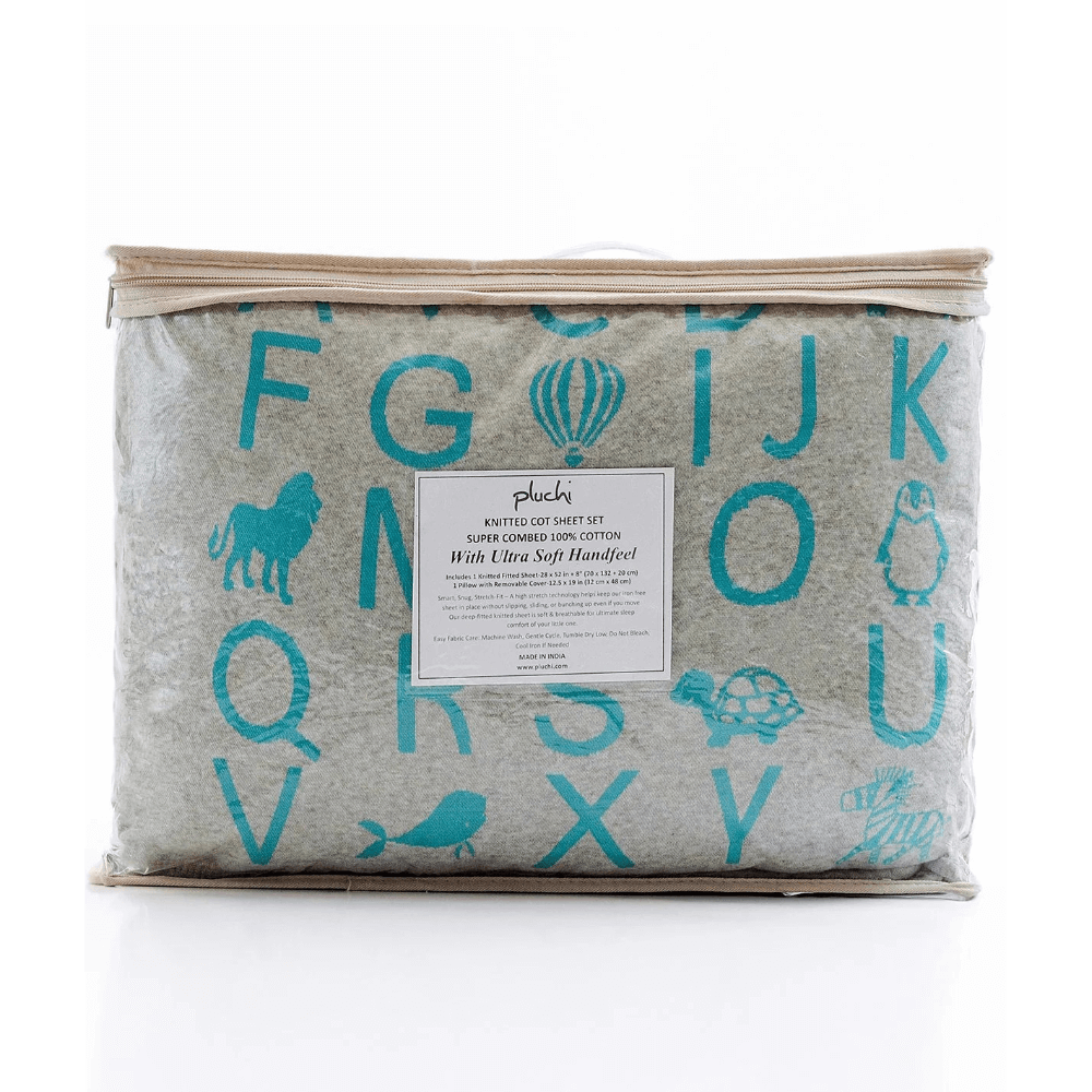 Pluchi Knitted Cot Sheet &amp; Pillow Set For Babies