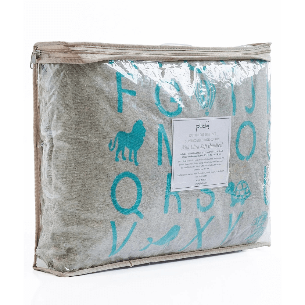 Pluchi Knitted Cot Sheet &amp; Pillow Set For Babies