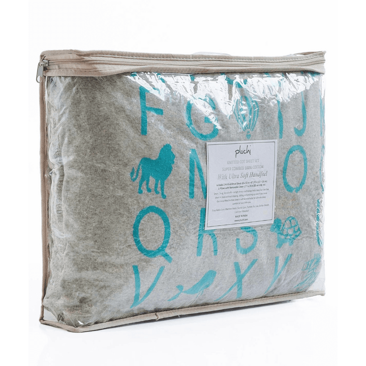 Pluchi Knitted Cot Sheet &amp; Pillow Set For Babies